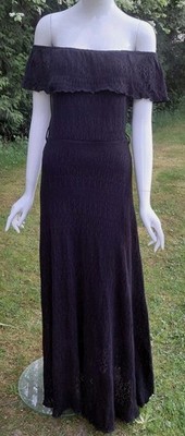 Orsay Häkelkleid Hippie Carmen Style  Gr.34Schwarz Lang Sexy Boho Kleid Sommer 