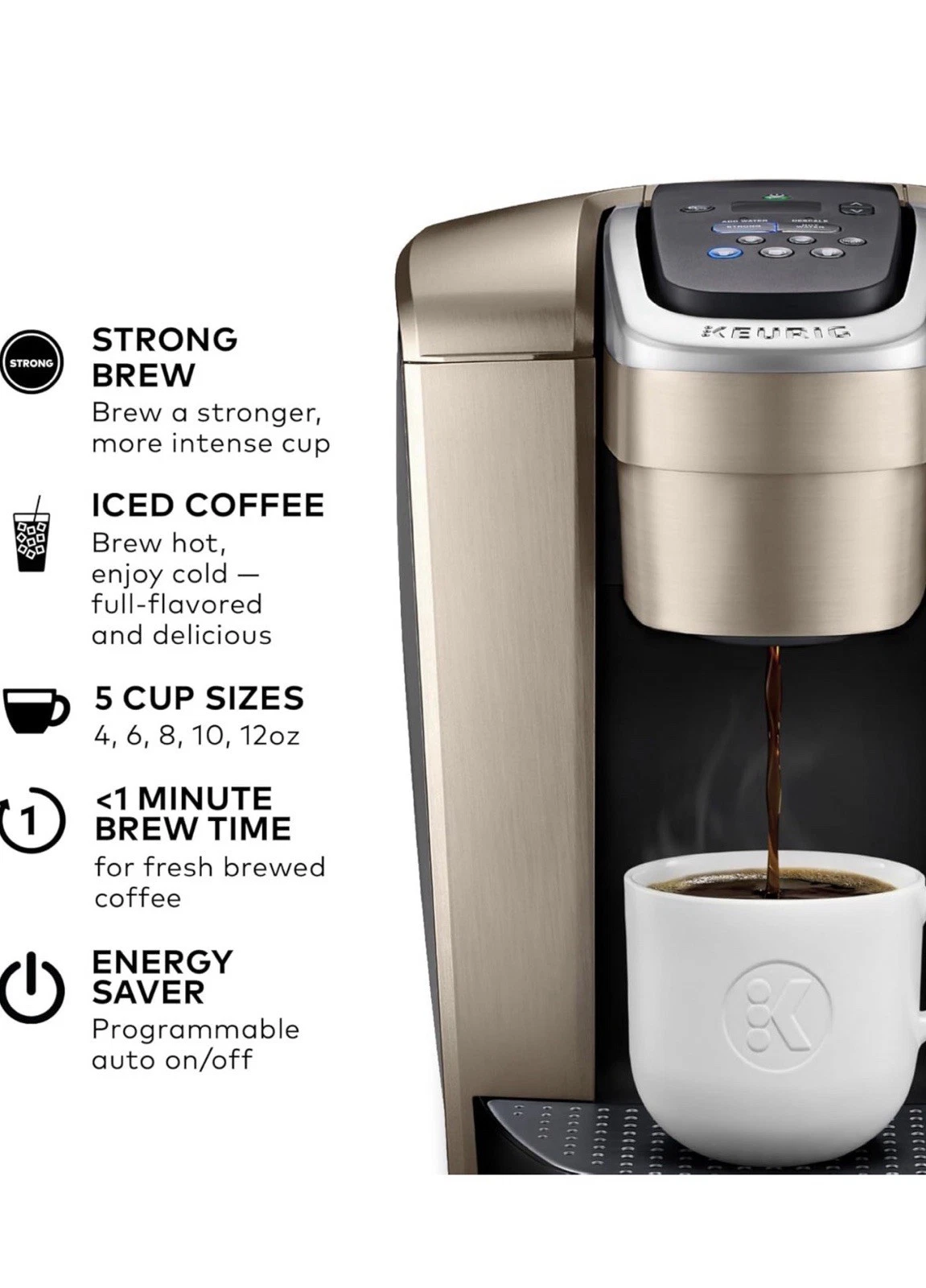 Keurig K-Elite 75oz Programmable Coffee Maker, 5 Cup Sizes, *pre-owned*