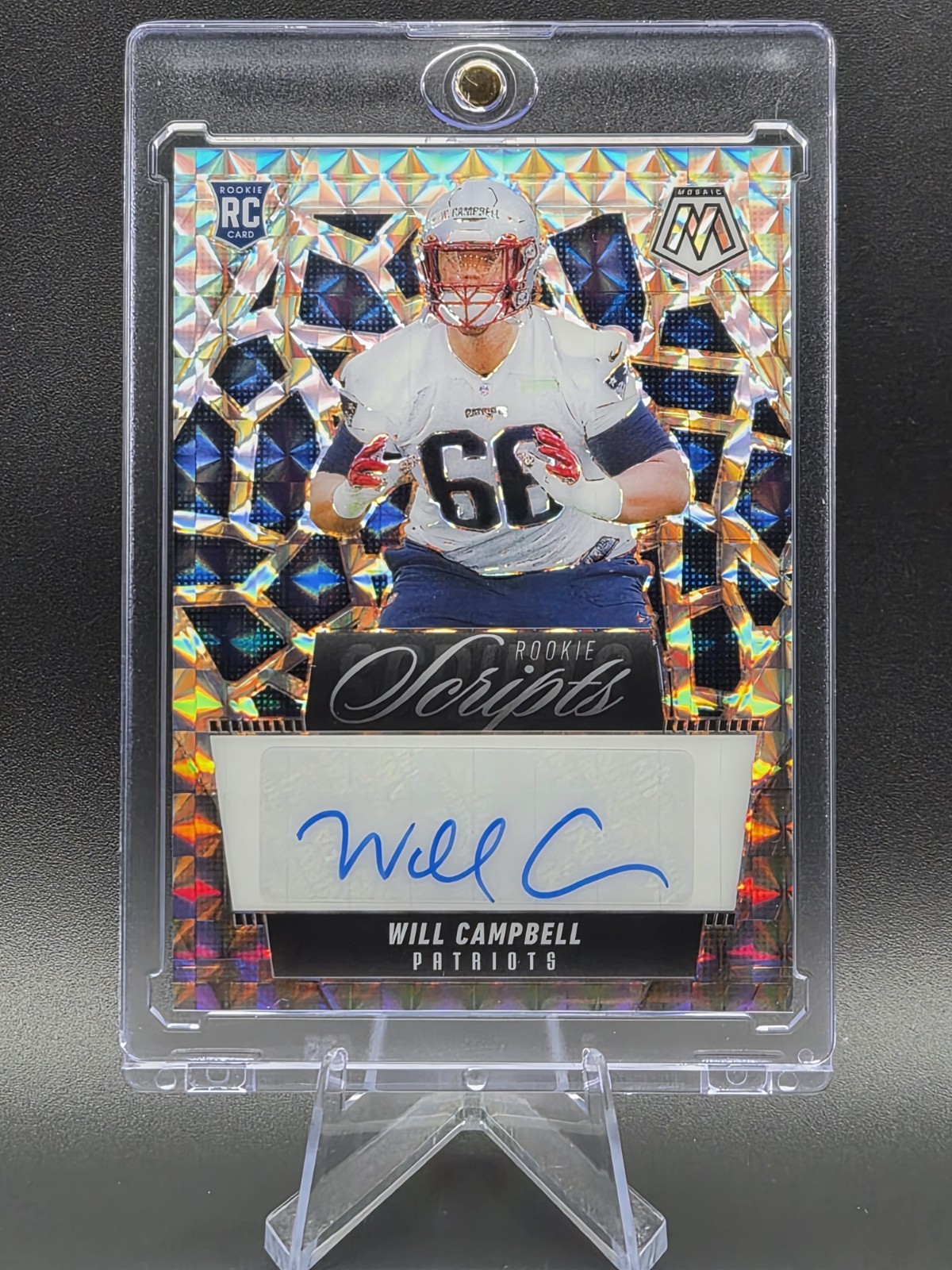 2025 Panini Mosaic - Rookie Scripts Will Campbell RC #RS-WCL Patriots