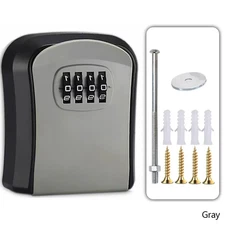 4 Digit Key Lock Safe Box Combination Security Storage Case Organizer Wall Mount