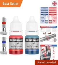 Thread Lock Blue & Red 2PCS 5ml - Medium/High Strength Adhesive for Fasteners