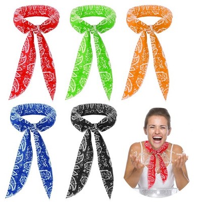 5 Pieces Cooling Neck Wraps, Ice Scarf 5*100cm, Black/Blue/Red/Green/Yellow 