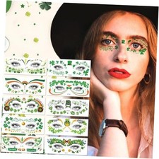 10 Sheets St Patricks Day Temporary Tattoos - St Patrick  s Day Shamrock