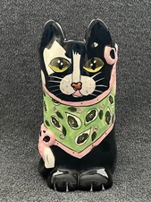 Bella Casa Susan Paley By Ganz Darla Black & White Cat Ceramic Flower Vase 6¼”