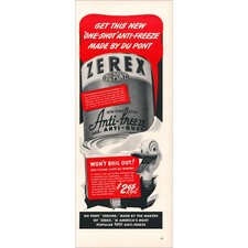 1941 DuPont Zerex Anti-Freeze Original Vintage Print Ad
