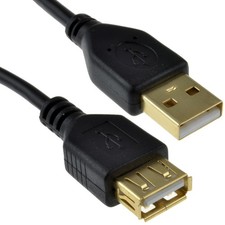 GOLD USB 2.0 24AWG Copper EXTENSION Cable A Plug to Socket Lead 50cm/1m/2m/3m/5m