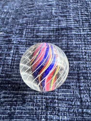 Antique Glass Twist Marbles with Pontil Marks Latticino Swirls Ribbon 17-20mm - Picture 15 of 24