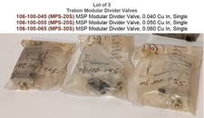 Lot of 3 Trabon Modulare Divider Valves, MSP Series, MSP-20S, MSP-25S, MSP-30S