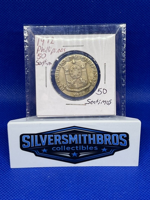 1972 Philippines 50 Sentimos Serrif On 2 Avg Circ World Coin 