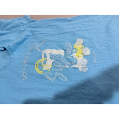 Piper Lou Sip & Cruise Graphic T-Shirt Blue Port & Company Ladies Large L Cotton