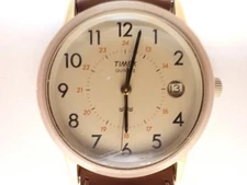 TIMEX Quartz Beige Date Easy Reader Unisex Wristwatch