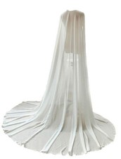 EllieHouse Women's Long Chiffon Bridal Cape Wedding Veil Cloak T13 Ivory