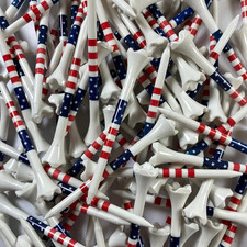 Pride Golf Tee Performance Plastic Golf Tees - Stars  Stripes - 100 Count, 3-1/