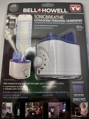 Bell and Howell Personal Humidifier Sonic Breathe Ultrasonic Portable Silent NEW