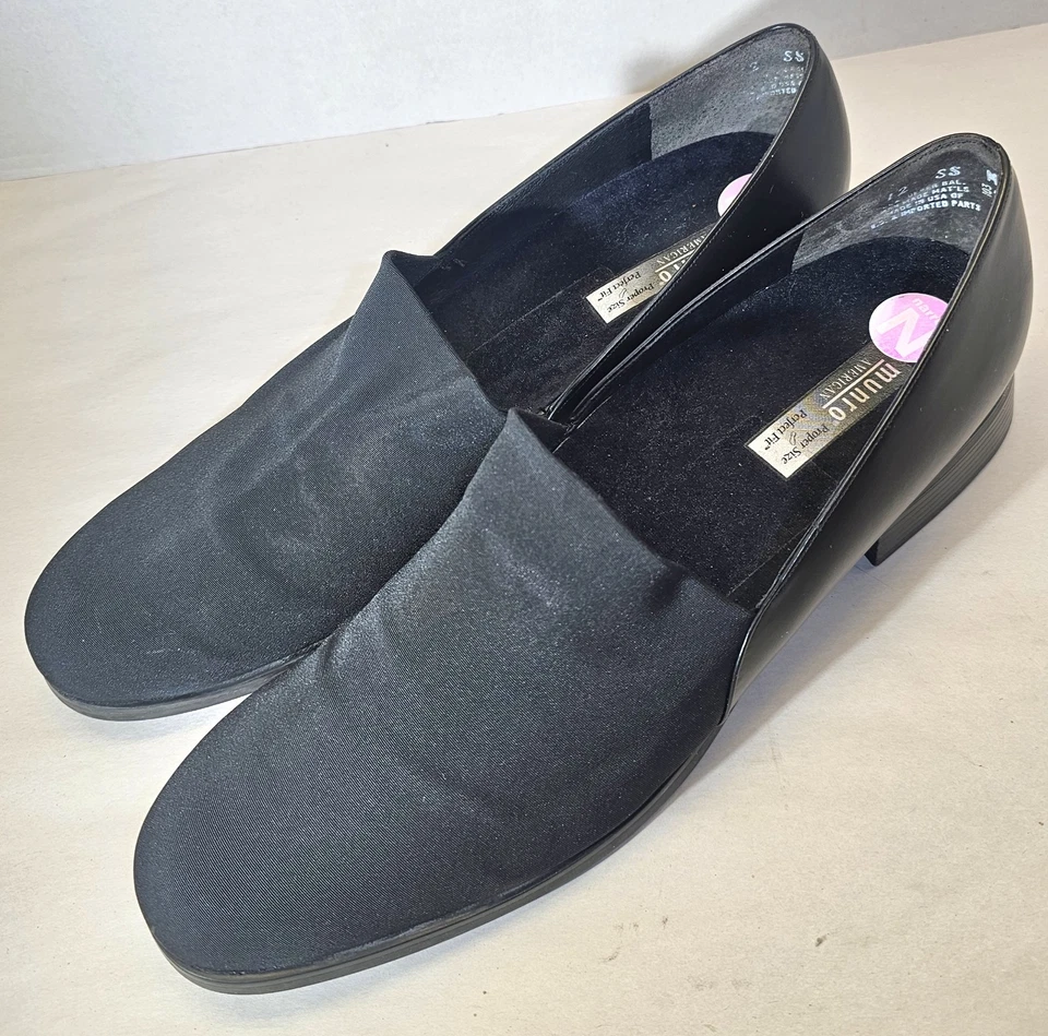 Munro American Women's Black Proper Size Perfect Fit Nylon/Leather Shoe Sz12N - Image 3 of 4