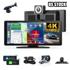10.26" IPS Touch Screen Car Radio Apple CarPlay Android Auto Portable Stereo+Cam