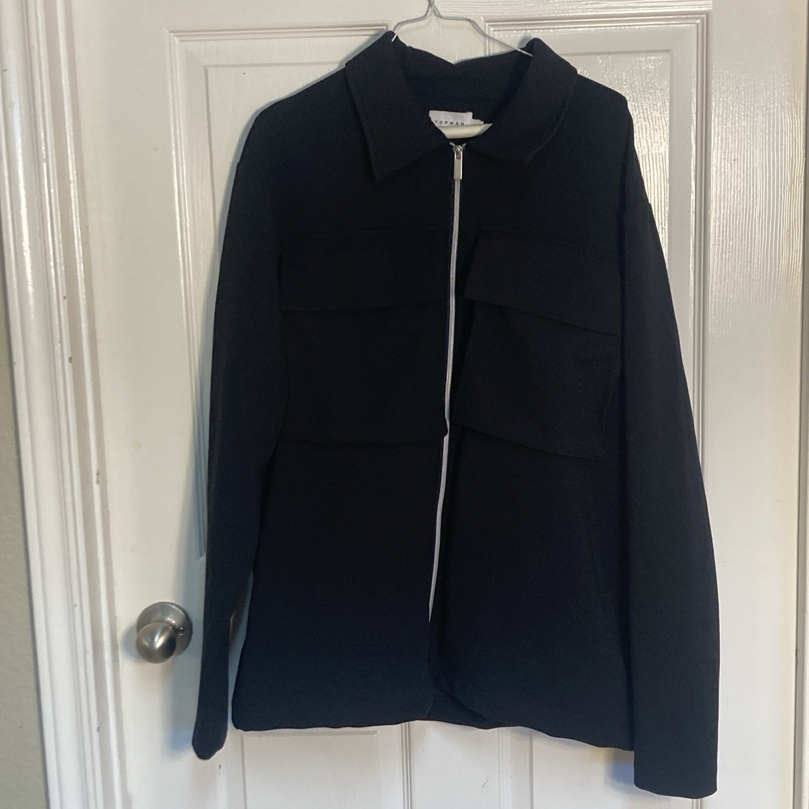 Men’s zip up Light jacket by top man Black size Large