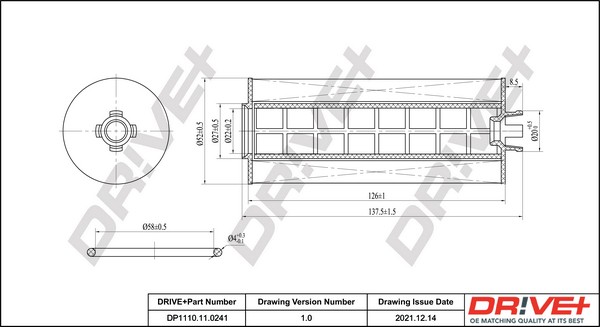 Dr!Ve+ DP1110.11.0241 ÖLfilter FüR Chrysler,Dodge,Fiat,Jeep,Lancia,Vw-image