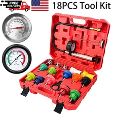 18pcs Universal Radiator Pressure Tester Kit Coolant Vacuum Type Cooling System