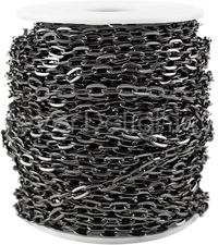 Gunmetal 5X7Mm Cable Chain - 100 Feet - Bulk Craft Jewelry Spool