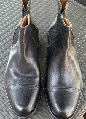 John Fluevog Nathan Chelsea Boots Black Leather Mens Size 8