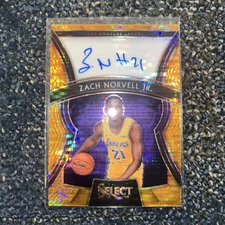 2019-20 Panini Select Zach Norvell Jr Orange Pulsar Prizm Rookie Auto RC /35 SP