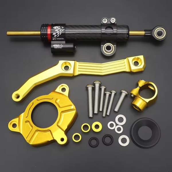 Eurowagens Motorrad Aluminium Lenkerstabilisator DäMpfer Halterung Gold Set 3-image