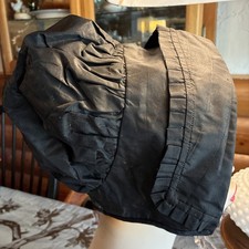 Antique Black Silk Mourning Bonnet With Note/Provenance Read
