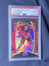 2019-20 Upper Deck Allure Rookies Red Rainbow Jack Hughes #100 PSA 8 USA