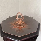 Pink Depression Glass Tidbit Tray Octagon Plate Center Handle Serving Platter