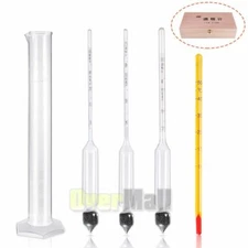 3 Pcs Glass Hydrometer Alcoholmeter 0-100 Proof, Alcohol Hydrometer for Spirits
