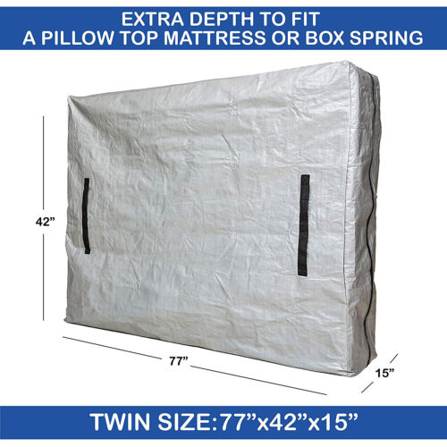 Reusable Matress Bag Heavy Duty Zipper Moving Storage Mattress Cover Handles New - Picture 12 of 16