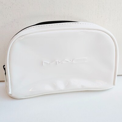 MAC White Makeup Cosmetics Bag, Travel Toiletry Pouch Purse Case