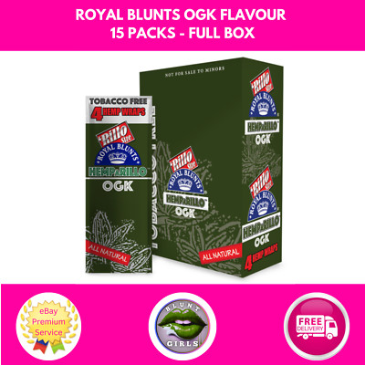 Royal Blunts OGK Rillo Größe 15 Packungen = 60 insgesamt volle Box KOSTENLOSER VERSAND NACHVERFOLGUNG