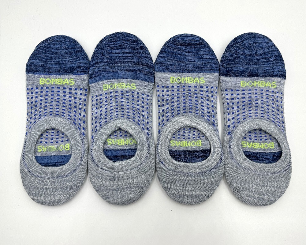 BOMBAS 4 pairs Women's Performance Cushioned HEXTEC No Show Socks blue
