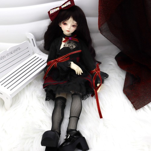 Full Set 1/4 BJD SD Girl Ball Jointed Doll Eyes Face Makeup Dress Wig Shoes - Picture 10 of 12