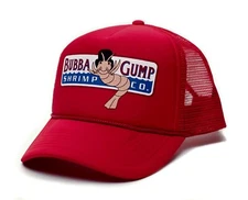 Custom Bubba Gump Shrimp Co Hat Cap Forrest Gump Costume SOLID RED Curved