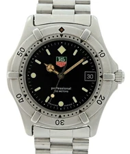 Tag Heuer 37mm Men's Professional 2000 Series Black Dial Watch! Ref: 962.006F-2!