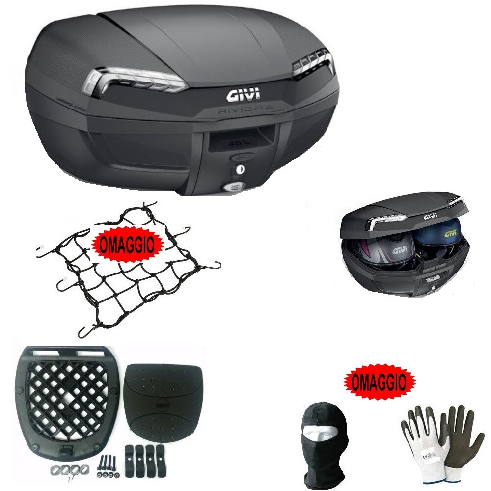 Para Honda Sh Modo Bauletto Maleta + Red + Placa + Alfombra X 2 Cascos Gran