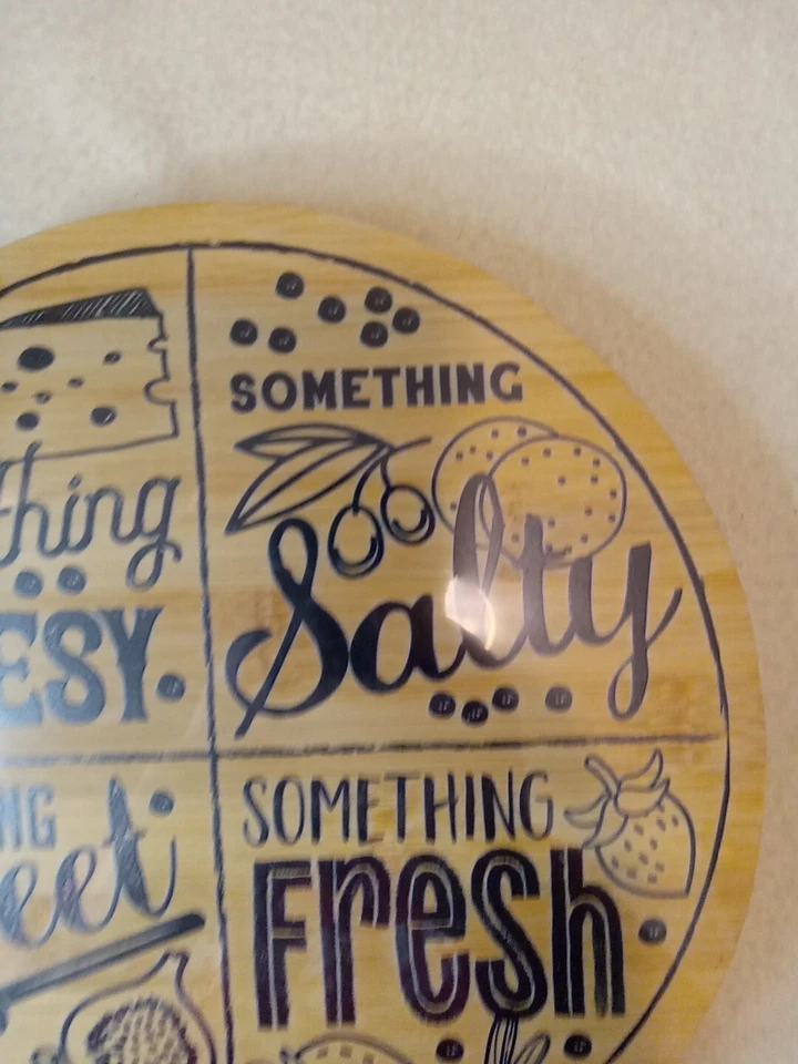 Faberware Rotating Bamboo Charcuterie Tray 10" Lazy Susan NEW in Packaging - Image 3 of 4