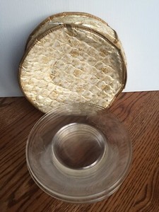 Tiffin Princess Clear Class Salad Luncheon (7) Plate & Storage Protector Case