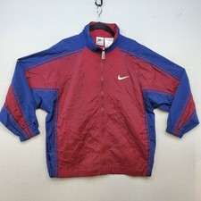 Vtg Nike Jacket Youth Size Medium Red/Blue Full Zip Windbreaker