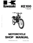 Kawasaki service manual KE100 1971, 1972, 1973 & 1974 G5 & 1975 KE100.