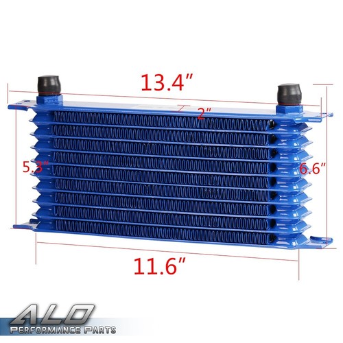 Universal 10 Row 10AN Aluminum Engine Oil Cooler+Filter Relocation Kit+Oil Line - Picture 2 of 9