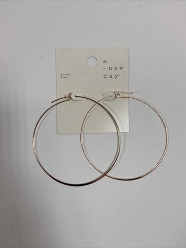 Ein neuer Tag Roségold über Sterlingsilber Reifen feiner Schmuck Ohrringe