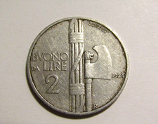 Italy 1924-R 2 Lire Coin