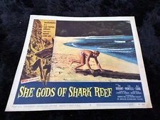 SHE GODS OF SHARK REEF - ORIG. 1958 11'x14'LOBBY CARD   DON DURANT LISA MONTELL