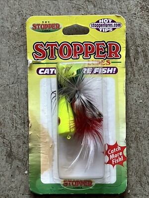 Pack Of 3 K&E STOPPER LURES Fly POPPERS Yellow Green Red
