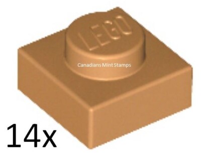 New Lego 14x Medium Nougat Plate 1 x 1 3024 28554, 30008, 63326