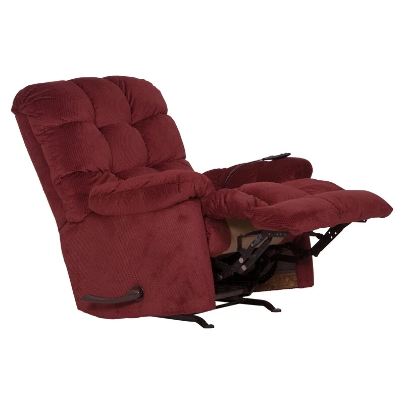 Batts Chaise Rocker Reclinable con Calor y Masaje de Lujo en Tela de Poliéster Rojo Foto 2 de 4